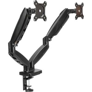 Amazon Basics Gas Spring Dual Computer Monitor Arm Mount, Adjustable, Holds Monitors up to 27 Inches (68.6 cm), Black Amazon Basics Gas Spring Dual Computer Monitor Arm Mount, Adjustable, Holds Monitors up to 27 Inches (68.6 cm), Black
