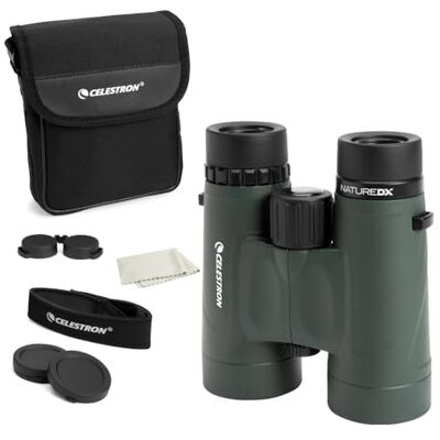 Celestron 71332 Nature DX 8x42mm Binoculars with Multi-Coated Lens, BaK-4 Prism Glass and Carry Case, Green Celestron 71332 Nature DX 8x42mm Binoculars with Multi-Coated Lens, BaK-4 Prism Glass and Carry Case, Green