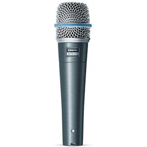 Shure BETA 57A Instrument Microphone Supercardioid Dynamic Mic for Vocal and Instrumental Applications with High Output Neodymium Element, Durable Steel Mesh Grille and Shock Mount Shure BETA 57A Instrument Microphone Supercardioid Dynamic Mic for Vocal and Instrumental Applications with High Output Neodymium Element, Durable Steel Mesh Grille and Shock Mount