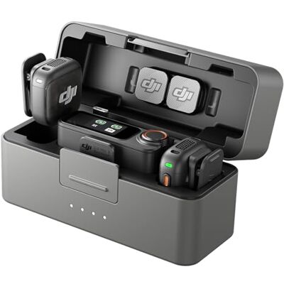 DJI Mic 3 (2 TX + 1 RX + Charging Case), Wireless Microphone for iPhone/Camera/Android, Ultralight, Adaptive Gain Control for Balanced Volume, Dual Band Anti-Interference, 28hrs Use, Vlog DJI Mic 3 (2 TX + 1 RX + Charging Case), Wireless Microphone for iPhone/Camera/Android, Ultralight, Adaptive Gain Control for Balanced Volume, Dual Band Anti-Interference, 28hrs Use, Vlog