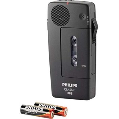 Philips LFH0388 Analogue Dictation Recorder, voice activation, internal battery recharge, slide switch operation, sensitivity switch, charcoal Philips LFH0388 Analogue Dictation Recorder, voice activation, internal battery recharge, slide switch operation, sensitivity switch, charcoal