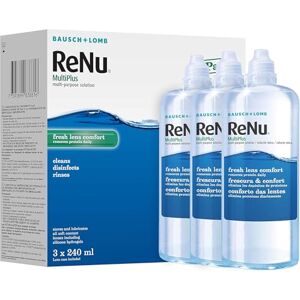 Renu MultiPlus Multi-Purpose Contact Lens Solution, 3 x 240ml, for Soft Contact Lenses, Moisturise, Remove Protein, Clean, Disinfect, Lubricate, Rinse and Store Your Lenses, Lens Case Included Renu MultiPlus Multi-Purpose Contact Lens Solution, 3 x 240ml, for Soft Contact Lenses, Moisturise, Remove Protein, Clean, Disinfect, Lubricate, Rinse and Store Your Lenses, Lens Case Included