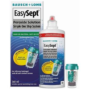 EASYSEPT Peroxide Solution, 360ml Contact Lens Solution with a simple One Step System for Disinfection of Soft Contact Lenses, Lens Case with Neutralising Disc Included, Suitable for Sensitive Eyes EASYSEPT Peroxide Solution, 360ml Contact Lens Solution with a simple One Step System for Disinfection of Soft Contact Lenses, Lens Case with Neutralising Disc Included, Suitable for Sensitive Eyes
