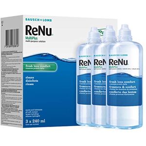 Renu MultiPlus Multi-Purpose Contact Lens Solution, 3 x 240ml, for Soft Contact Lenses, Moisturise, Remove Protein, Clean, Disinfect, Lubricate, Rinse and Store Your Lenses, Lens Case Included Renu MultiPlus Multi-Purpose Contact Lens Solution, 3 x 240ml, for Soft Contact Lenses, Moisturise, Remove Protein, Clean, Disinfect, Lubricate, Rinse and Store Your Lenses, Lens Case Included