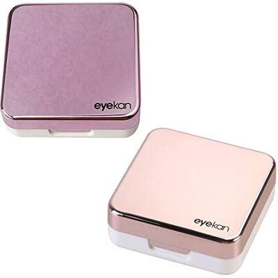 通用 2 Pack Contact Lens Case,Travel Kit Case Easy Carry Mini Box Container Contact Lens Holder(Rose Gold&Rose Red) 通用 2 Pack Contact Lens Case,Travel Kit Case Easy Carry Mini Box Container Contact Lens Holder(Rose Gold&Rose Red)