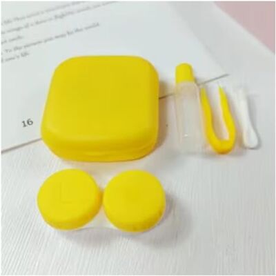 FJOADNVM Contact Lens Cases 2pc Colorful Eye Contact Lenses Cases Contacts Lens Container Case Mini Pocket Box(Yellow) FJOADNVM Contact Lens Cases 2pc Colorful Eye Contact Lenses Cases Contacts Lens Container Case Mini Pocket Box(Yellow)