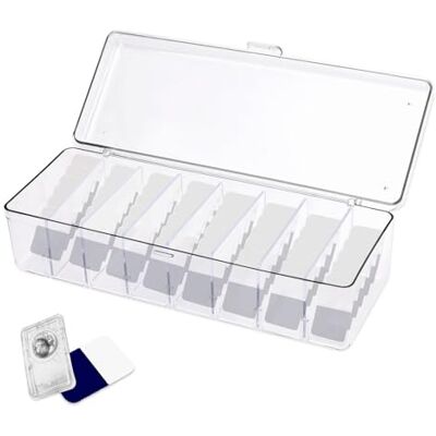 LELE LIFE Colored Contact Lens Organizer Case, 8 Grids Daily Contact Lens Dispenser, Clear Acrylic Storage Box for All Brands Cosmetic Contact Lenses and Eye Contacts LELE LIFE Colored Contact Lens Organizer Case, 8 Grids Daily Contact Lens Dispenser, Clear Acrylic Storage Box for All Brands Cosmetic Contact Lenses and Eye Contacts