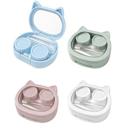 LELE LIFE 4 Pack Contact Lens Case with Mirror Travel Size Cute Eye Contact Colored Lenses Applicator Removal Tool Kit with Solution Bottle for Daily Outdoor LELE LIFE 4 Pack Contact Lens Case with Mirror Travel Size Cute Eye Contact Colored Lenses Applicator Removal Tool Kit with Solution Bottle for Daily Outdoor
