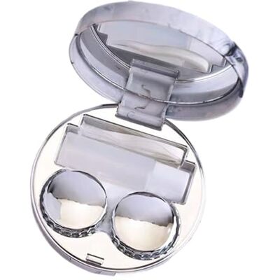 QXBFNDC Contact Lens Case with Lenses Portable Cute Contact Lens Case 5 In 1 Marble Cases Travel Kit With Remover Tool Mirror Solution Bottle(Silver) QXBFNDC Contact Lens Case with Lenses Portable Cute Contact Lens Case 5 In 1 Marble Cases Travel Kit With Remover Tool Mirror Solution Bottle(Silver)