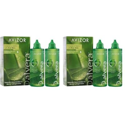 Avizor Alvera Pack 4X350ml Solution with Aloe Vera for Cleaning and Disinfecting Contact Lenses Natural Protection Long-Lasting Comfort Suitable for All Types of Soft Contact Lenses Avizor Alvera Pack 4X350ml Solution with Aloe Vera for Cleaning and Disinfecting Contact Lenses Natural Protection Long-Lasting Comfort Suitable for All Types of Soft Contact Lenses