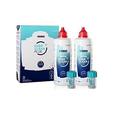 Avizor New Everclean Plus Cleaning and Disinfection Solution for All Contact Lenses 2X 350ml 3 Month Supply Avizor New Everclean Plus Cleaning and Disinfection Solution for All Contact Lenses 2X 350ml 3 Month Supply
