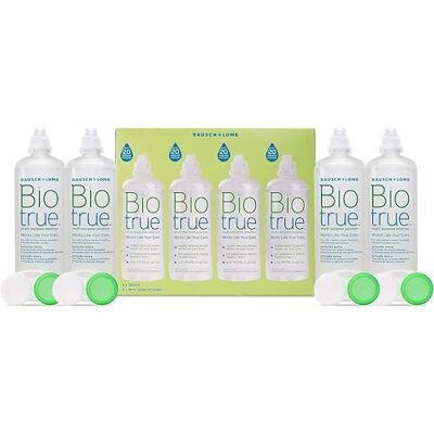 Biotrue Multi-Purpose Contact Lens Solution, 4 x 300 ml, Lens Case Included Bausch + Lomb, Soft Contact Lenses, up to 20 Hours of Moisture, Disinfects and Rinses, Contains Hyaluronan Biotrue Multi-Purpose Contact Lens Solution, 4 x 300 ml, Lens Case Included Bausch + Lomb, Soft Contact Lenses, up to 20 Hours of Moisture, Disinfects and Rinses, Contains Hyaluronan