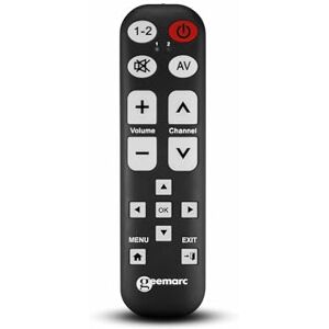 Geemarc TV15 Easy-To-Use Universal Remote Control With 14 Programmable Buttons For The Elderly Requires Original Remote For Pairing Works With Infrared Geemarc TV15 Easy-To-Use Universal Remote Control With 14 Programmable Buttons For The Elderly Requires Original Remote For Pairing Works With Infrared
