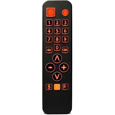 FeinTech Remote Control for TV with illuminated large buttons Learning function for all infrared controlled TVs, easy to use FeinTech Remote Control for TV with illuminated large buttons Learning function for all infrared controlled TVs, easy to use