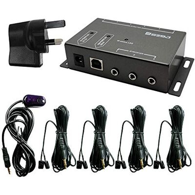 SZBJ IR Repeater, Infrared Remote Control Extender Kit BD108, Four Double Headed IR Emitters SZBJ IR Repeater, Infrared Remote Control Extender Kit BD108, Four Double Headed IR Emitters