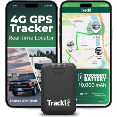 Tracki Pro GPS Tracker for Vehicles – Waterproof 4G LTE Car GPS Tracker, Up to 7 Months Battery, Real-Time ng, Unlimited Distance for Cars, Motorcycles, Scooters & Trucks (Subscription Required) Tracki Pro GPS Tracker for Vehicles – Waterproof 4G LTE Car GPS Tracker, Up to 7 Months Battery, Real-Time ng, Unlimited Distance for Cars, Motorcycles, Scooters & Trucks (Subscription Required)