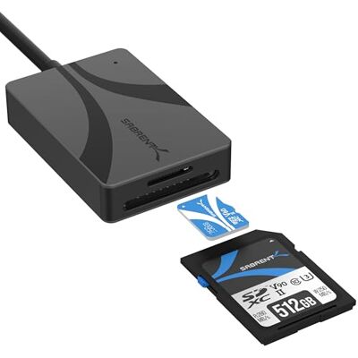 SABRENT UHS-II USB C Card Reader – Dual Slot SD & microSD USB 3.2 Gen 1 Adapter 312MB/s for SDXC, microSDXC, Camera, GoPro, MacBook, Android, iPad, Windows, Aluminium (CR-CSDM) SABRENT UHS-II USB C Card Reader – Dual Slot SD & microSD USB 3.2 Gen 1 Adapter 312MB/s for SDXC, microSDXC, Camera, GoPro, MacBook, Android, iPad, Windows, Aluminium (CR-CSDM)