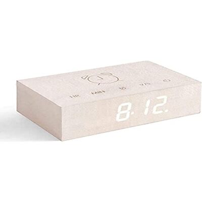 Gingko Design Alarm Clock, Wood, White Maple, Full Gingko Design Alarm Clock, Wood, White Maple, Full