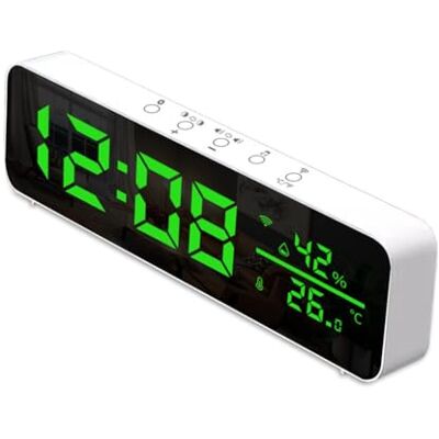 Pesfehhy Tuya Wifi Temperature and Humidity Alarm Clock Multi-Function LED Digital Clock for Living Room, Farmhouse, Office Pesfehhy Tuya Wifi Temperature and Humidity Alarm Clock Multi-Function LED Digital Clock for Living Room, Farmhouse, Office