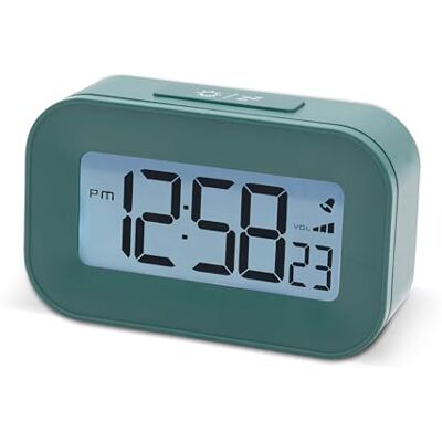 Acctim Kyle Digital Alarm Clock, Desk Clock with LCD Display, White Backlight, Snooze Function, Volume Control (Lagoon) Acctim Kyle Digital Alarm Clock, Desk Clock with LCD Display, White Backlight, Snooze Function, Volume Control (Lagoon)