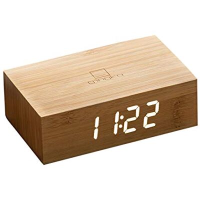 Gingko Design G003B11 Alarm Clock, Wood, Brown, One size Gingko Design G003B11 Alarm Clock, Wood, Brown, One size