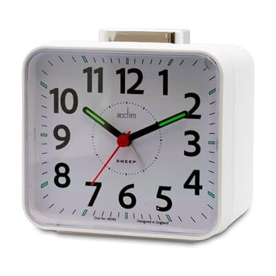 Acctim Parker Non-Ticking Sweep Loud Bell Alarm Clock (White) Acctim Parker Non-Ticking Sweep Loud Bell Alarm Clock (White)