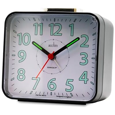 Acctim Parker Non-Ticking Sweep Loud Bell Alarm Clock (Black) Acctim Parker Non-Ticking Sweep Loud Bell Alarm Clock (Black)