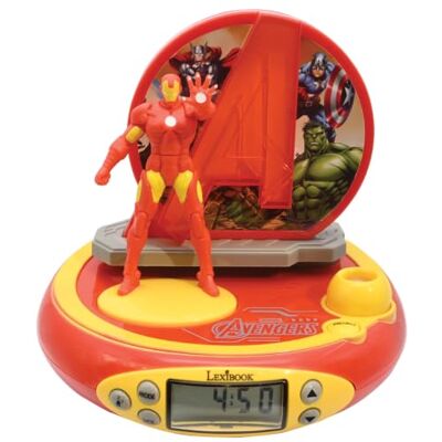 Lexibook , Iron Man Projector Radio Clock, RP510AVLXB Night light, Ceiling projection, Sound effects, Red/Yellow Lexibook , Iron Man Projector Radio Clock, RP510AVLXB Night light, Ceiling projection, Sound effects, Red/Yellow
