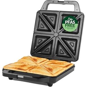 Salter Sandwich Toaster – Non-Stick Deep Fill Toastie Maker, Cook 4 Toasted Sandwiches, 30% Bigger Toasties, Extra Thick 4 Slice Grill Press, Automatic Temperature Control, Easy Clean, 1600W Salter Sandwich Toaster – Non-Stick Deep Fill Toastie Maker, Cook 4 Toasted Sandwiches, 30% Bigger Toasties, Extra Thick 4 Slice Grill Press, Automatic Temperature Control, Easy Clean, 1600W