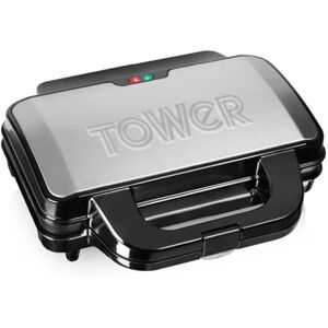 Tower T27013 Deep Fill Sandwich Maker with Extra Deep, Non-Stick Plates, Automatic Temperature Control, 900W, Silver and Black Tower T27013 Deep Fill Sandwich Maker with Extra Deep, Non-Stick Plates, Automatic Temperature Control, 900W, Silver and Black