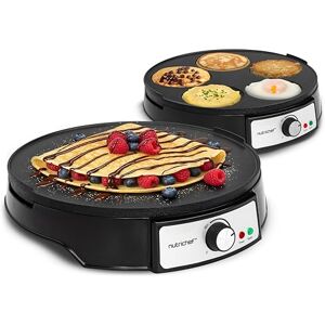 Nutrichef Pancake Maker Electric Crepe Machine – Non-Stick Reversible 30 cm Hot Plate with Temperature Control & LED Light, Cook Crepes, Eggs, Omelettes Includes Batter Spreader & Wooden Spatula Nutrichef Pancake Maker Electric Crepe Machine – Non-Stick Reversible 30 cm Hot Plate with Temperature Control & LED Light, Cook Crepes, Eggs, Omelettes Includes Batter Spreader & Wooden Spatula