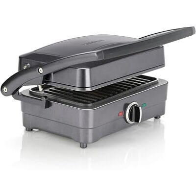 Cuisinart Grill & Sandwich Maker Sandwich Toaster, Panini Press, Electric Grill Non-Stick Removable, Interchangeable Plates Health Grill, Less Oil Midnight Grey, Grsm4U Cuisinart Grill & Sandwich Maker Sandwich Toaster, Panini Press, Electric Grill Non-Stick Removable, Interchangeable Plates Health Grill, Less Oil Midnight Grey, Grsm4U
