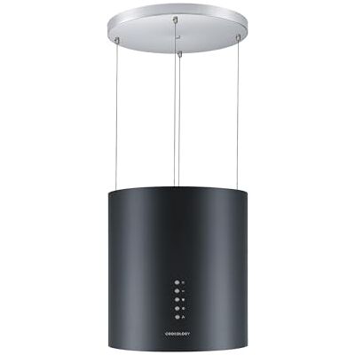 Cookology Ceiling Wire Hung Island Cooker Hood Extractor Fan (Black) 35cm Width LED Lights A Energy Rated 3 Speed Settings Adjustable Height Cookology Ceiling Wire Hung Island Cooker Hood Extractor Fan (Black) 35cm Width LED Lights A Energy Rated 3 Speed Settings Adjustable Height