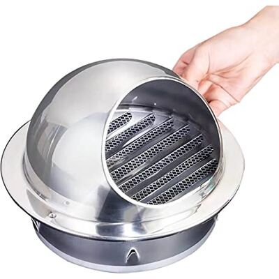 GodlSoon Outlet Hood,304 Stainless Steel Wall Air Soffit Vents Built-in Fly Screen Mesh, 60 125 150 200mm Round Wall Vent Outlet Cover, Exhaust Grille(Size:125mm/5in) GodlSoon Outlet Hood,304 Stainless Steel Wall Air Soffit Vents Built-in Fly Screen Mesh, 60 125 150 200mm Round Wall Vent Outlet Cover, Exhaust Grille(Size:125mm/5in)