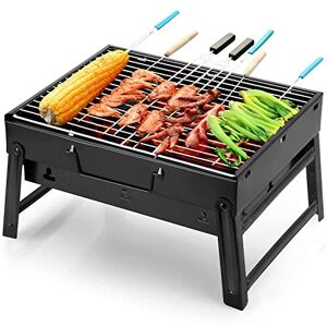 Uten Small BBQ Grill, Portable Folding Charcoal Barbecue Grill, Stainless Steel Desk Table Top BBQ for Garden Outdoor Cooking Camping Hiking Picnics Travel 15.7'' x 10.62'' x 7.87'' Uten Small BBQ Grill, Portable Folding Charcoal Barbecue Grill, Stainless Steel Desk Table Top BBQ for Garden Outdoor Cooking Camping Hiking Picnics Travel 15.7'' x 10.62'' x 7.87''
