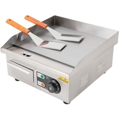 DunleyMin 2000W Commercial Electric Griddle Stainless Steel Countertop Flat Top Griddle with Thermostatic Control, Teppanyaki Grill for Restaurants, Parties and Dinners DunleyMin 2000W Commercial Electric Griddle Stainless Steel Countertop Flat Top Griddle with Thermostatic Control, Teppanyaki Grill for Restaurants, Parties and Dinners