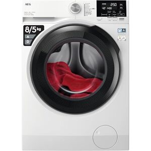 AEG 7000 Series Washer Dryer 8kg Wash/5kg Dry Load LWR7185M4B, Prosteam Freestanding Washer Dryer using 96% less water, 1400rpm Spin, Energy Class A, White AEG 7000 Series Washer Dryer 8kg Wash/5kg Dry Load LWR7185M4B, Prosteam Freestanding Washer Dryer using 96% less water, 1400rpm Spin, Energy Class A, White