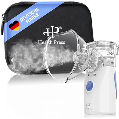 Health Press Inhaler with Storage Box, Mouthpiece, Masks, Cable Adult & Child Inhaler Portable Travel Inhaler Quiet Nebulizer for Effective Inhalation Health Press Inhaler with Storage Box, Mouthpiece, Masks, Cable Adult & Child Inhaler Portable Travel Inhaler Quiet Nebulizer for Effective Inhalation