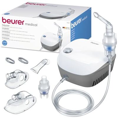 Beurer IH18 Home-Use Nebuliser, Electric Inhaler for nebulising Liquid Medication for colds, Asthma and Respiratory Diseases, Compressed Air Technology, for Adults and Children, Medical Device Beurer IH18 Home-Use Nebuliser, Electric Inhaler for nebulising Liquid Medication for colds, Asthma and Respiratory Diseases, Compressed Air Technology, for Adults and Children, Medical Device