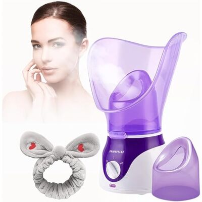 PRIMEPULSE Facial Steamer & Steam Inhaler for Sinus Relief with Warm Mist for Deep Cleaning, Home Spa Set, Unclogs Pores, Removes Blackheads, Face Steamer Professional Face Care Tool for Women & Men PRIMEPULSE Facial Steamer & Steam Inhaler for Sinus Relief with Warm Mist for Deep Cleaning, Home Spa Set, Unclogs Pores, Removes Blackheads, Face Steamer Professional Face Care Tool for Women & Men