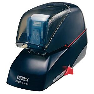 Rapid Supreme 5080e Contactless Electric Stapler, 80 Sheet Capacity, Mains Powered with global Plug, Flat Clinch Stapling, Staples Included, Metal and Plastic, Black, 20993410 Rapid Supreme 5080e Contactless Electric Stapler, 80 Sheet Capacity, Mains Powered with global Plug, Flat Clinch Stapling, Staples Included, Metal and Plastic, Black, 20993410