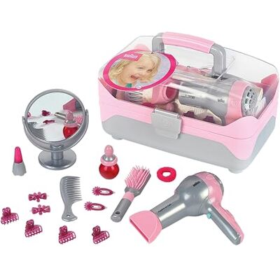 Theo Klein 5862 Braun Hairdresser's Case I With battery-powered hairdryer I Lots of hairdressing and styling accessories I Toy for children aged 3 years and up Theo Klein 5862 Braun Hairdresser's Case I With battery-powered hairdryer I Lots of hairdressing and styling accessories I Toy for children aged 3 years and up