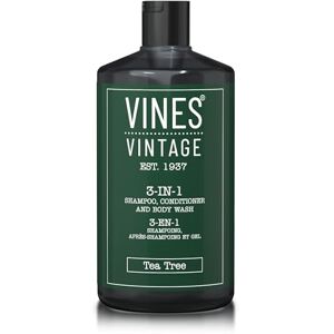 VINES VINTAGE Men's 3-in-1 Shampoo, Conditioner & Body Wash Peppermint & Tea Tree Vegan. 500ml VINES VINTAGE Men's 3-in-1 Shampoo, Conditioner & Body Wash Peppermint & Tea Tree Vegan. 500ml