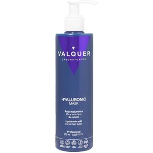 Valquer Laboratorios Valquer Hyaluronic Acid Hydrating and Repairing Hair Mask. Zero Formula with Panthenol Keratin and Aloe Vera. Revitalises and protects dry damaged hair. Suitable for all hair types. 275 ml. Valquer Laboratorios Valquer Hyaluronic Acid Hydrating and Repairing Hair Mask. Zero Formula with Panthenol Keratin and Aloe Vera. Revitalises and protects dry damaged hair. Suitable for all hair types. 275 ml.