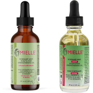 Mielle Organics Mielle Mint Scalp & Hair Oil Duo Original and Light Variants for Split Ends, Dry Spots, Scalp Treatments & More, 59 ml & 1 x Light Oil 59 ml Mielle Organics Mielle Mint Scalp & Hair Oil Duo Original and Light Variants for Split Ends, Dry Spots, Scalp Treatments & More, 59 ml & 1 x Light Oil 59 ml