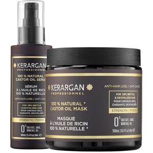 KERARGAN Anti-Hair Loss Mask and Serum Duo with Castor Oil for Dry, Brittle, Lifeless Hair Strengthens and Promotes Growth Sulfate-Free, Mineral Oil-Free, GMO-Free 500ml + 100ml KERARGAN Anti-Hair Loss Mask and Serum Duo with Castor Oil for Dry, Brittle, Lifeless Hair Strengthens and Promotes Growth Sulfate-Free, Mineral Oil-Free, GMO-Free 500ml + 100ml