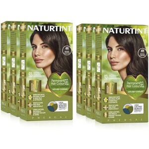 Naturtint (SIX PACK) Permanent Hair Colour 4N Natural Chestnut Ammonia Free Vegan 100% Grey Coverage Long Lasting Results Naturtint (SIX PACK) Permanent Hair Colour 4N Natural Chestnut Ammonia Free Vegan 100% Grey Coverage Long Lasting Results