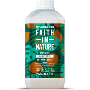 FAITH IN NATURE Organic Coconut Conditioner, Hydrating for Dry Hair & Scalp, Vegan & Cruelty Free, No SLS, Silicones or Parabens, 2.5L Refill FAITH IN NATURE Organic Coconut Conditioner, Hydrating for Dry Hair & Scalp, Vegan & Cruelty Free, No SLS, Silicones or Parabens, 2.5L Refill