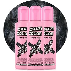 Crazy Color Natural Black Semi-Permanent Trio Hair Dye. Highly Pigmented Brown Black Conditioning & Oil Nourishing Vegan Formula No Bleach or Ammonia 300ml Crazy Color Natural Black Semi-Permanent Trio Hair Dye. Highly Pigmented Brown Black Conditioning & Oil Nourishing Vegan Formula No Bleach or Ammonia 300ml