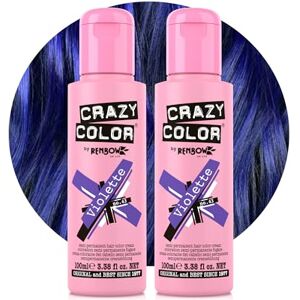 Crazy Color Vibrant Violette Semi-Permanent Duo Hair Dye. Highly Pigmented Deep Purple Conditioning & Oil Nourishing Vegan Formula No Bleach or Ammonia 200ml Crazy Color Vibrant Violette Semi-Permanent Duo Hair Dye. Highly Pigmented Deep Purple Conditioning & Oil Nourishing Vegan Formula No Bleach or Ammonia 200ml